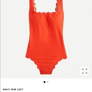 J.Crew scallop pique scoop-back one piece swimsuit